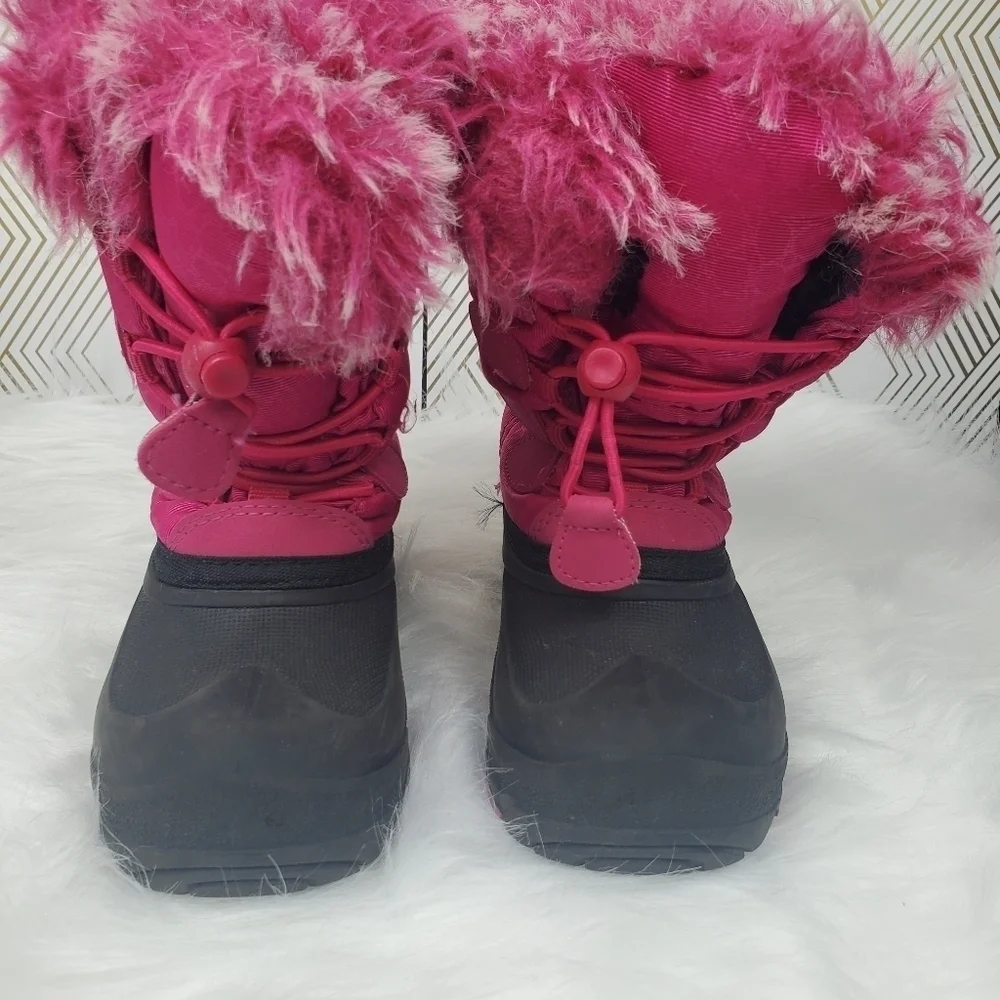 Kamik Winter Boots Girls Soze 10 Pink Fur Lined Snow Winter Warm‎ Grips Fuzzy.